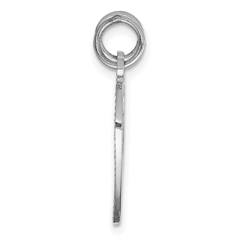14k White Gold Polished BEST FRIEND Heart Pendant