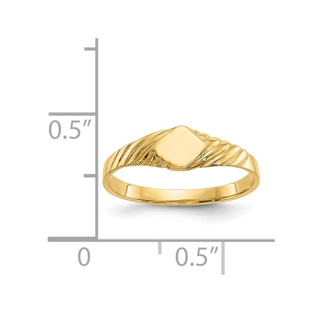 14K Yellow Gold Child's Fancy Signet Ring