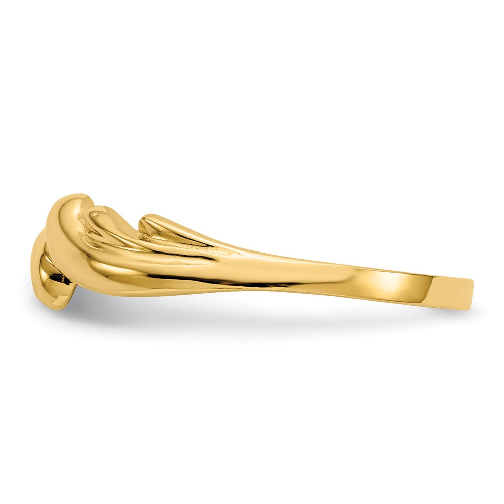 14K Yellow Gold Polished Swirl Dome Ring
