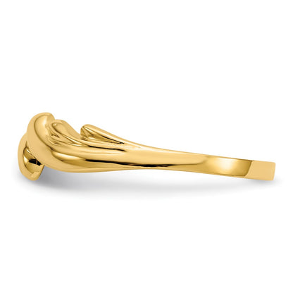 14K Yellow Gold Polished Swirl Dome Ring