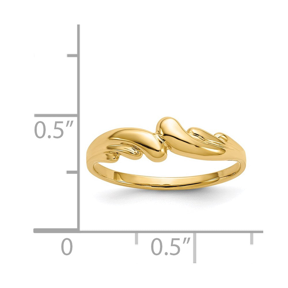 14K Yellow Gold Polished Swirl Dome Ring