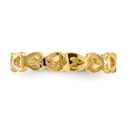 14K Yellow Gold Heart Ring