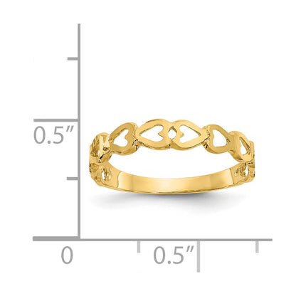 14K Yellow Gold Heart Ring