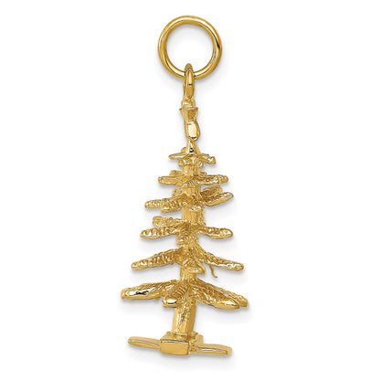 14k Yellow Gold 3-D Christmas Tree Charm