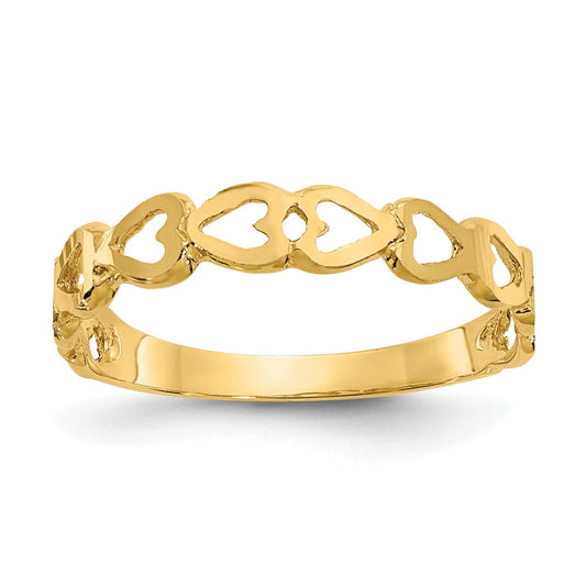 14K Yellow Gold Heart Ring