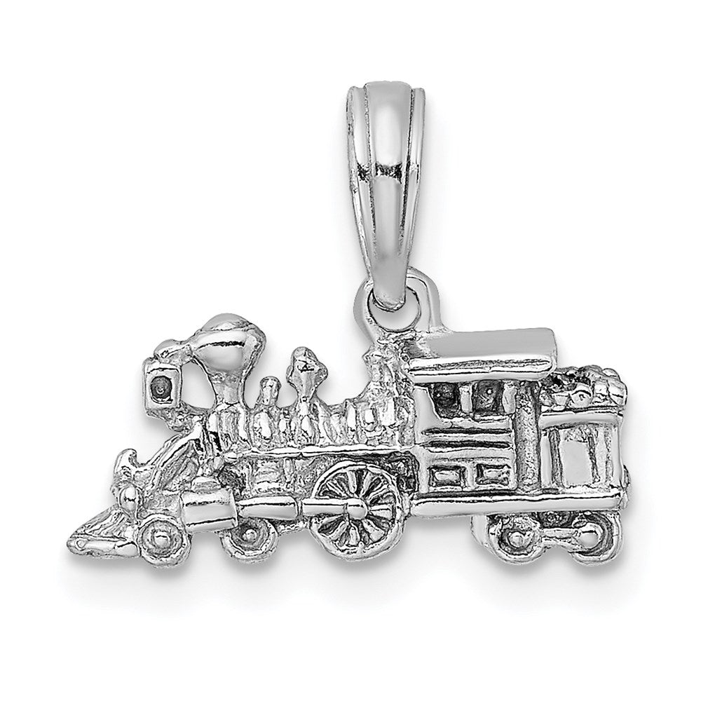 14k White Gold 3-D Miniature Train Charm