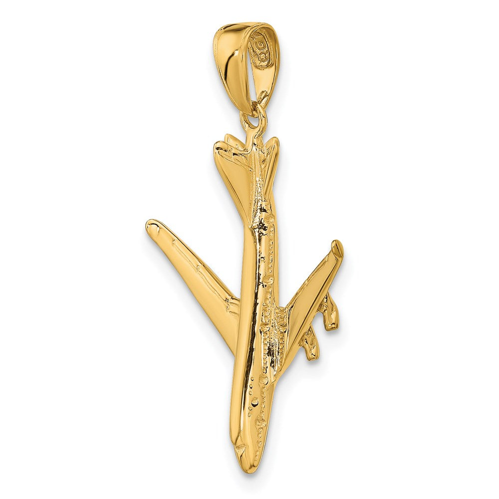 14k Yellow Gold 3-D Jet Pendant
