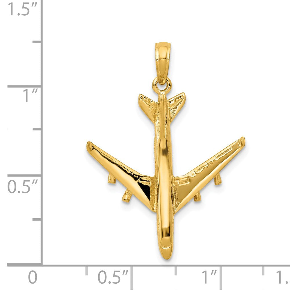 14k Yellow Gold 3-D Jet Pendant