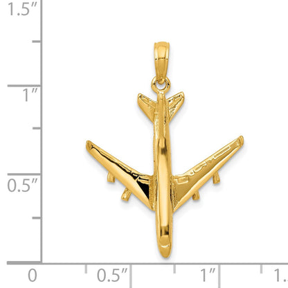 14k Yellow Gold 3-D Jet Pendant