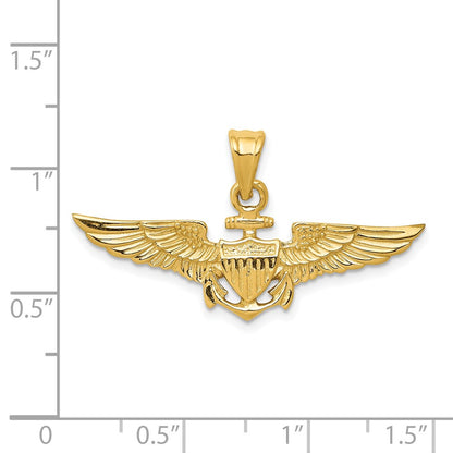 14k Yellow Gold Large US Naval Aviator Badge Pendant