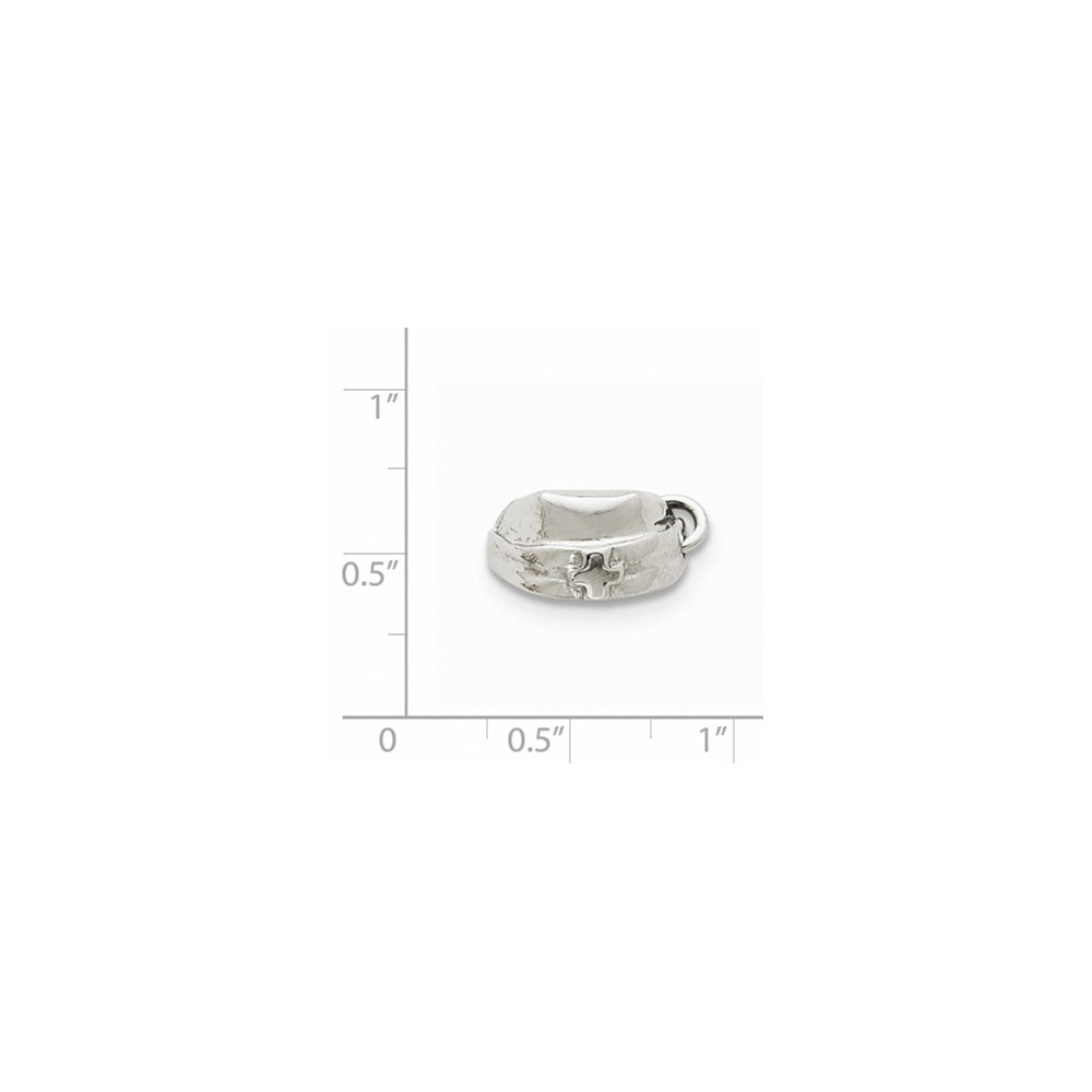 14k White Gold Nurse Cap Charm