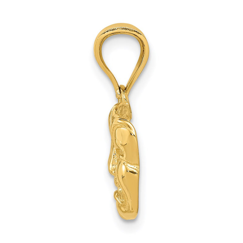 14k Yellow Gold Polished Open-Backed Comedy/Tragedy Pendant