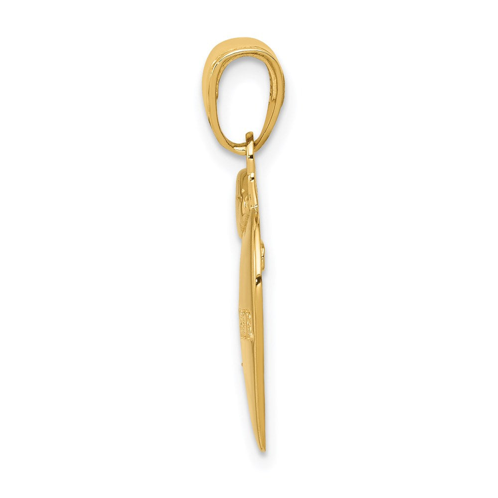 14k Yellow Gold #1 TEACHER Apple Pendant