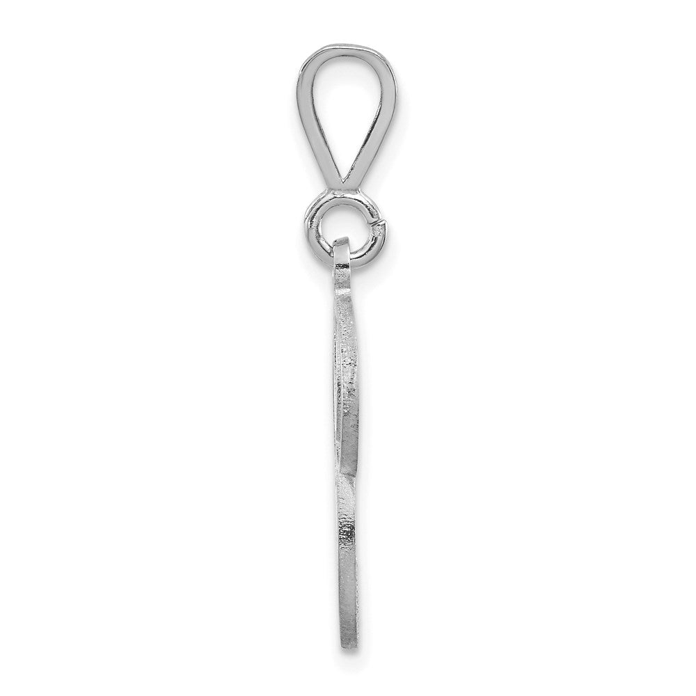 14k White GoldW White Gold Solid Polished Script Filigree Letter P Initial Pendant