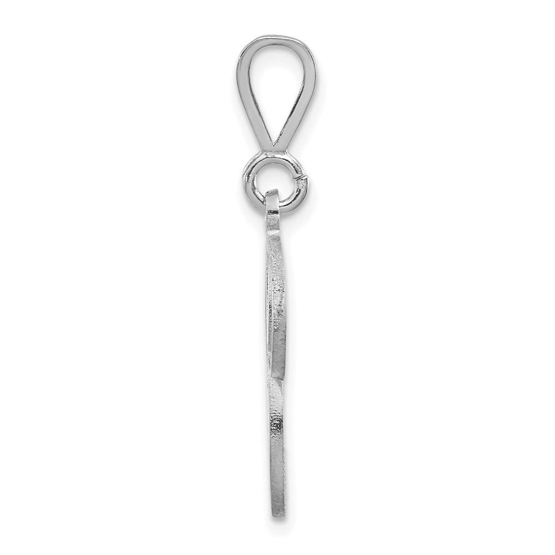 14k White GoldW White Gold Solid Polished Script Filigree Letter P Initial Pendant