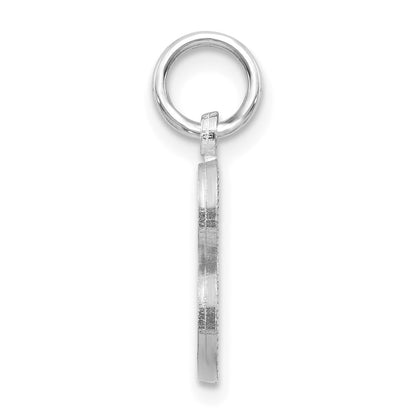 14k White GoldW Satin Diamond-cut Letter B Initial Charm