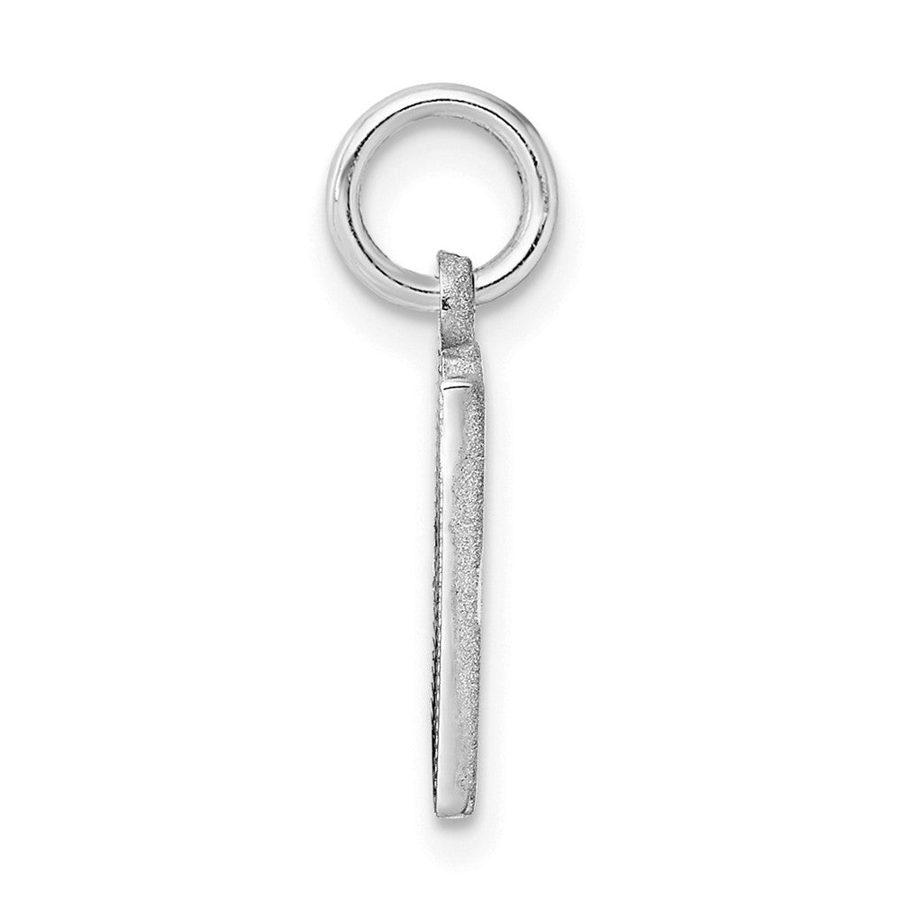 14k White GoldW Satin Diamond-cut Letter W Initial Charm