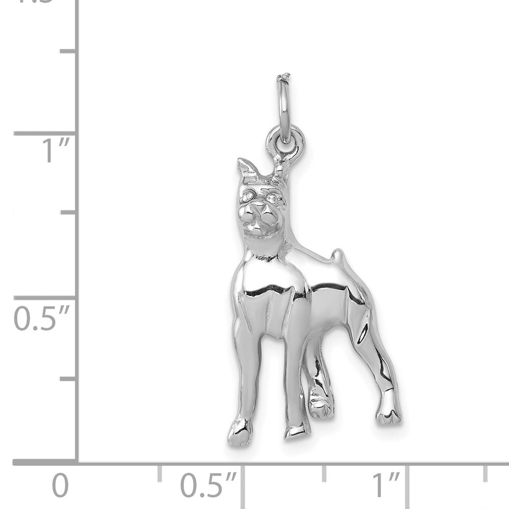 14k White Gold Solid Polished Boxer Charm