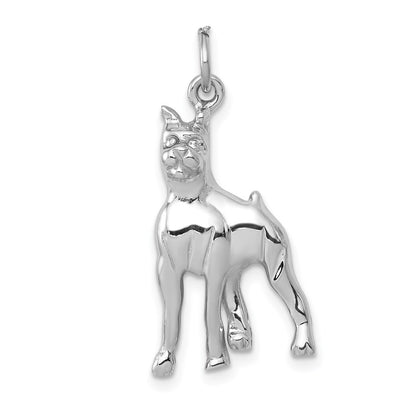 14k White Gold Solid Polished Boxer Charm
