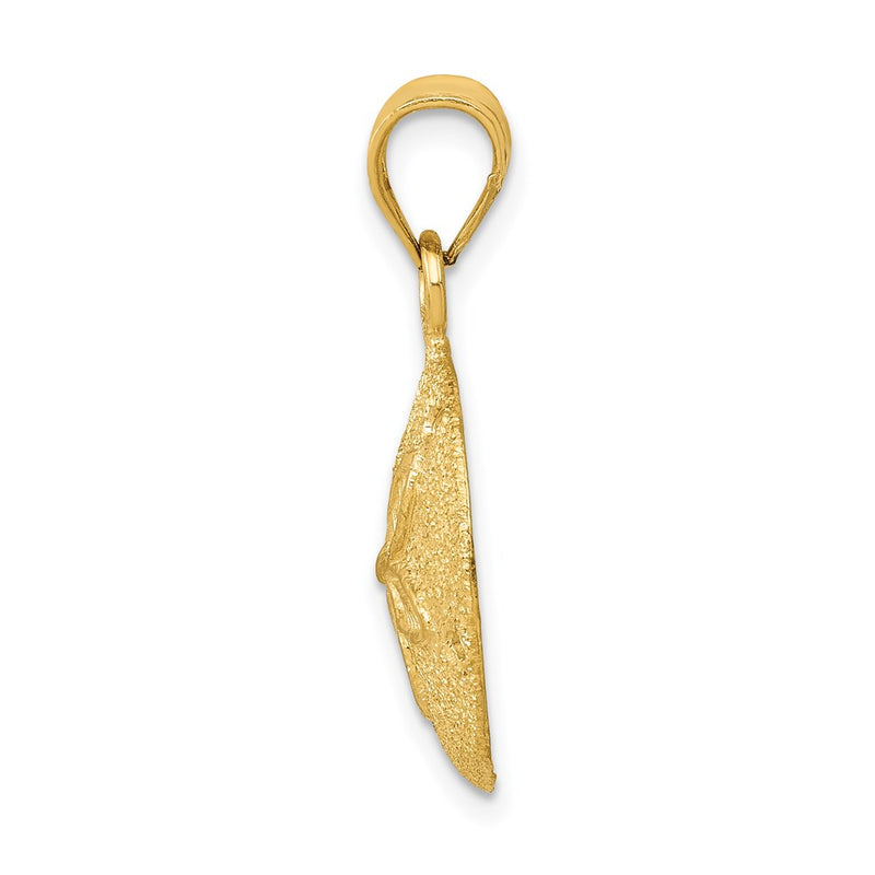14k Yellow Gold Solid Polished Laser-Cut Sand Dollar Pendant