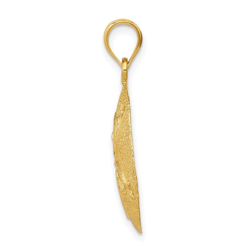 14k Yellow Gold Solid Polished Laser-Cut Sand Dollar Pendant