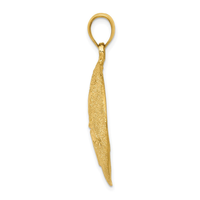 14k Yellow Gold Solid Polished Laser-Cut Sand Dollar Pendant