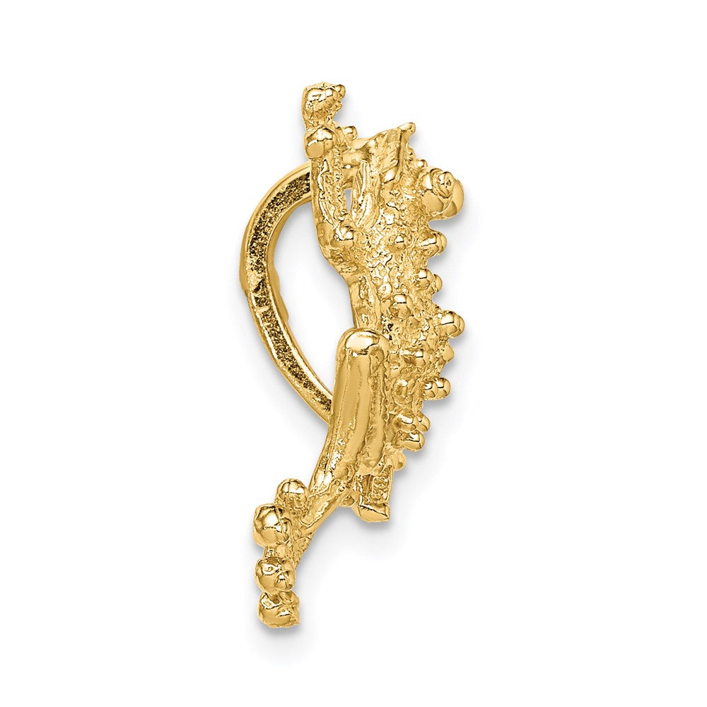 14k Yellow Gold Solid Polished Open-Backed Frog Slide