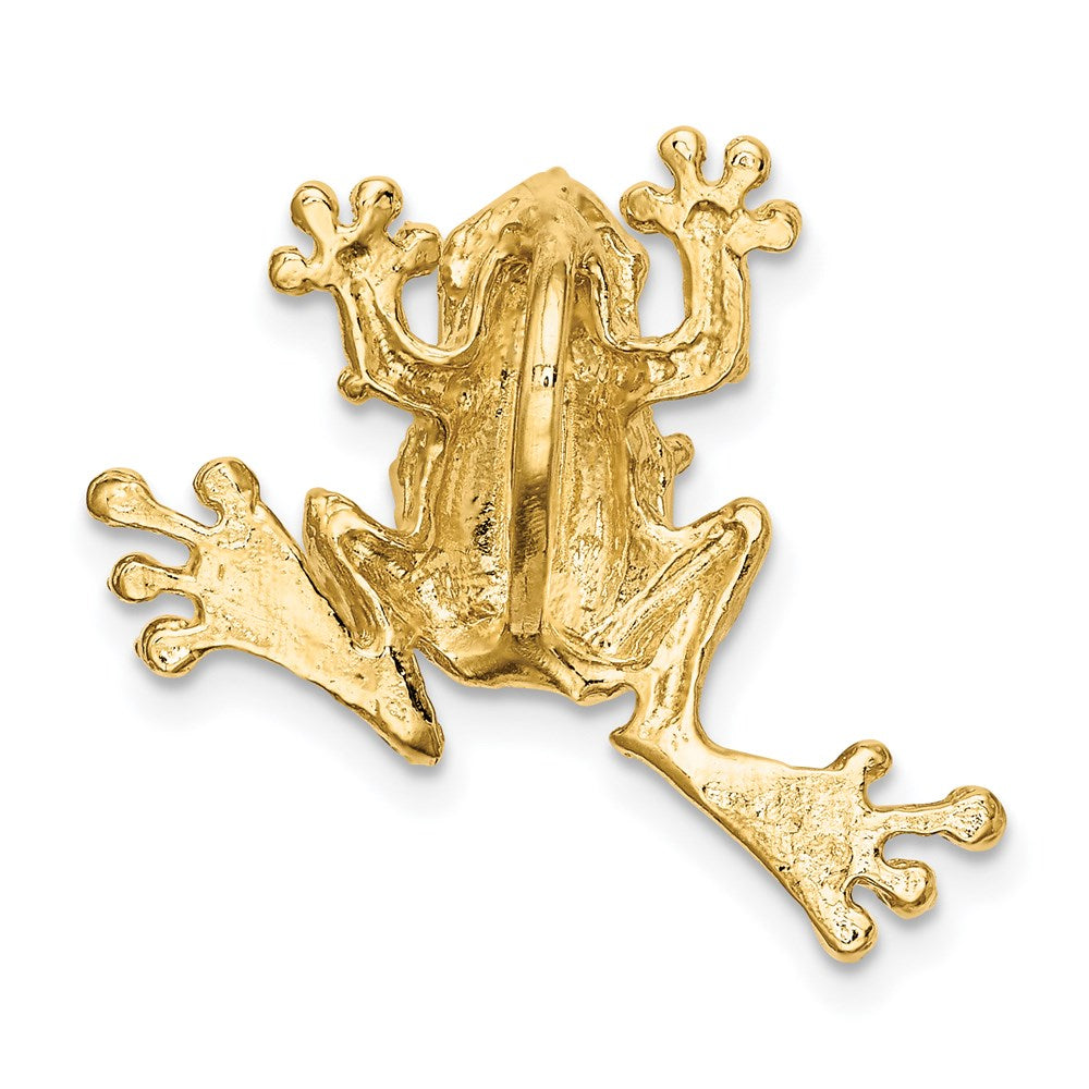 14k Yellow Gold Solid Polished Open-Backed Frog Slide