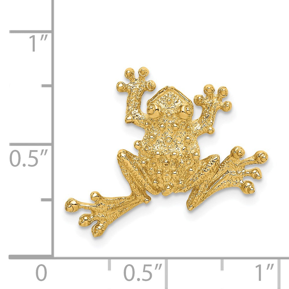 14k Yellow Gold Solid Polished Open-Backed Frog Slide