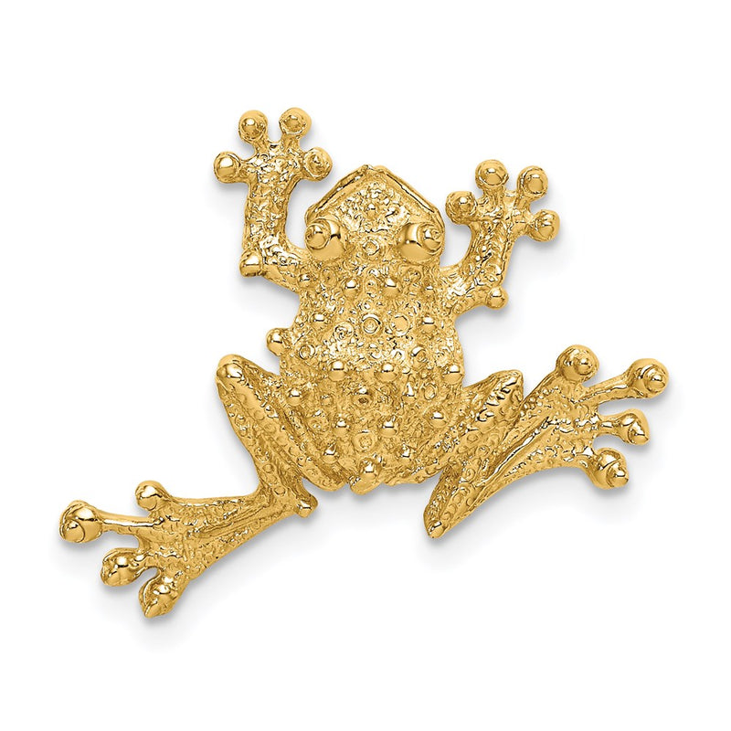14k Yellow Gold Solid Polished Open-Backed Frog Slide