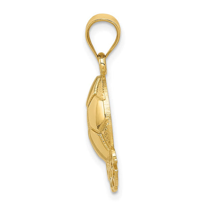 14k Yellow Gold Solid Polished Open-Backed Soccer Pendant