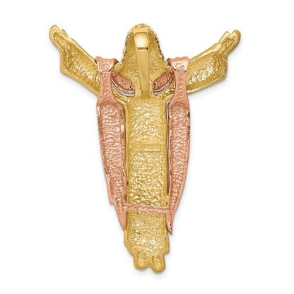 14k Two-tone Gold Satin Risen Christ Slide