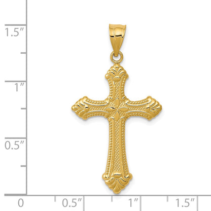 14k Yellow Gold Polished Cross Pendant