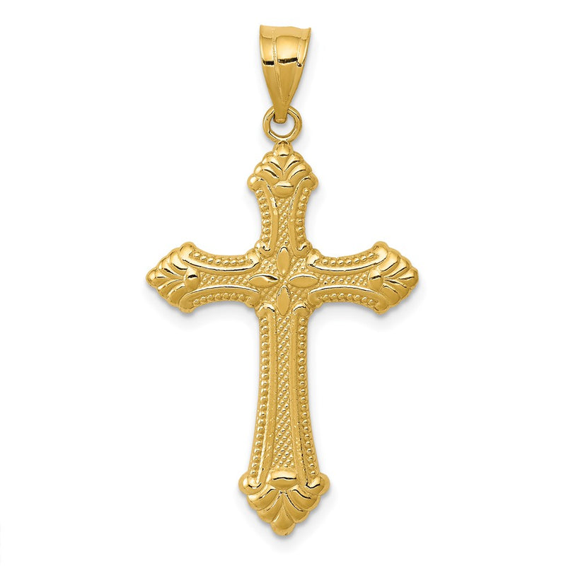 14k Yellow Gold Polished Cross Pendant
