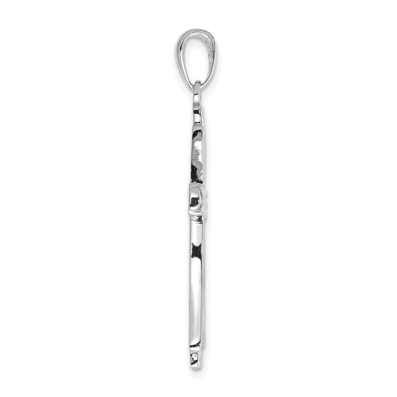 14k White Gold Polished Solid Cross Pendant