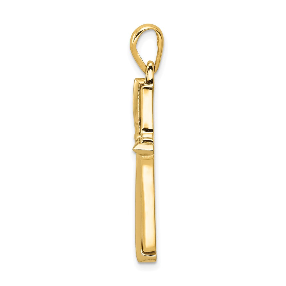 14k Two-tone Gold Fancy Cross Pendant