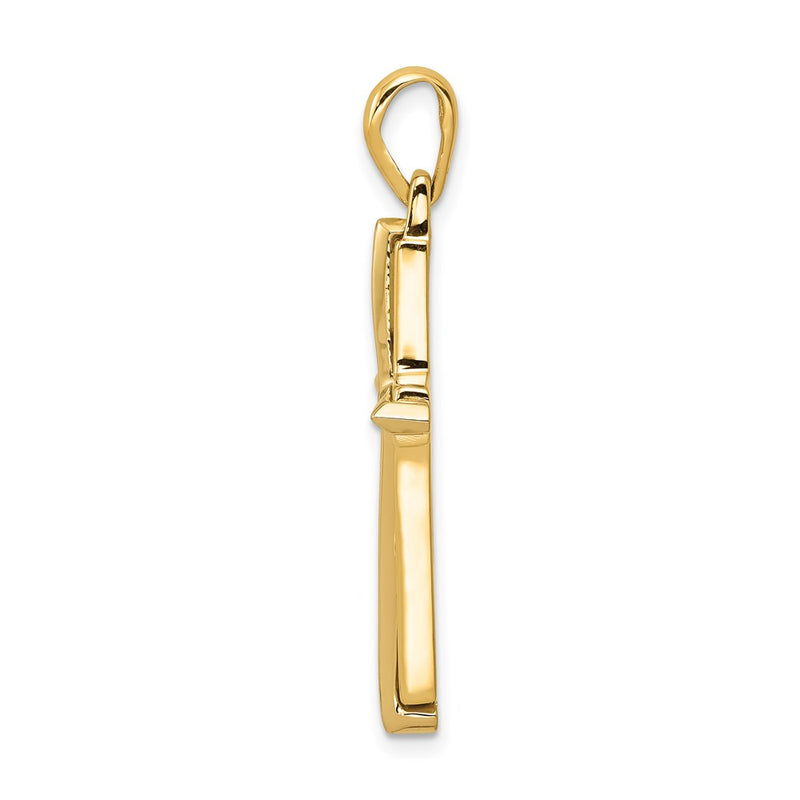 14k Two-tone Gold Fancy Cross Pendant