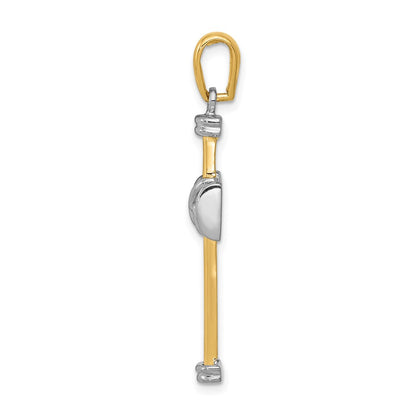 14k Two-tone Gold Fancy Cross Pendant