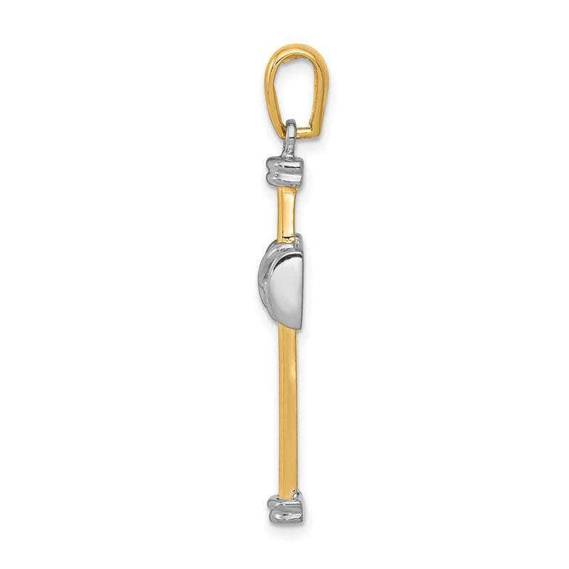 14k Two-tone Gold Fancy Cross Pendant