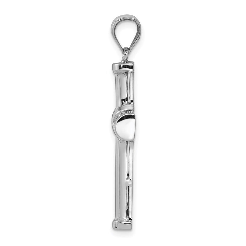 14k White Gold Polished Cross Pendant