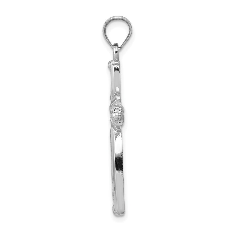 14k White Gold Polished Cross Pendant