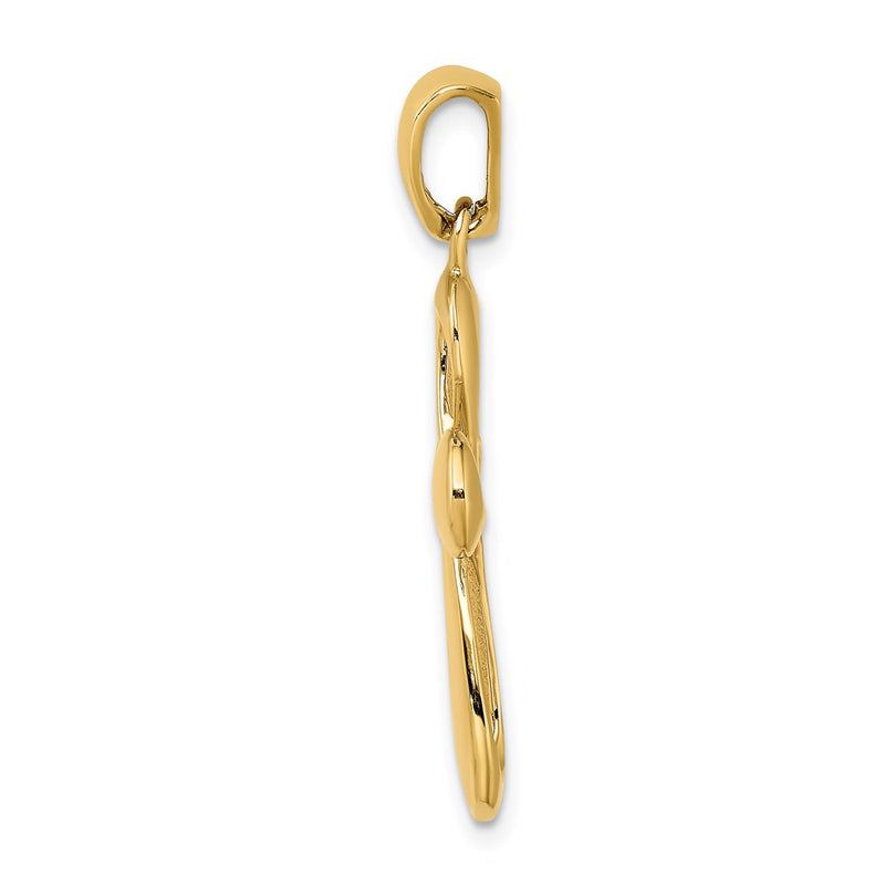 14k Yellow Gold Polished Cross Charm