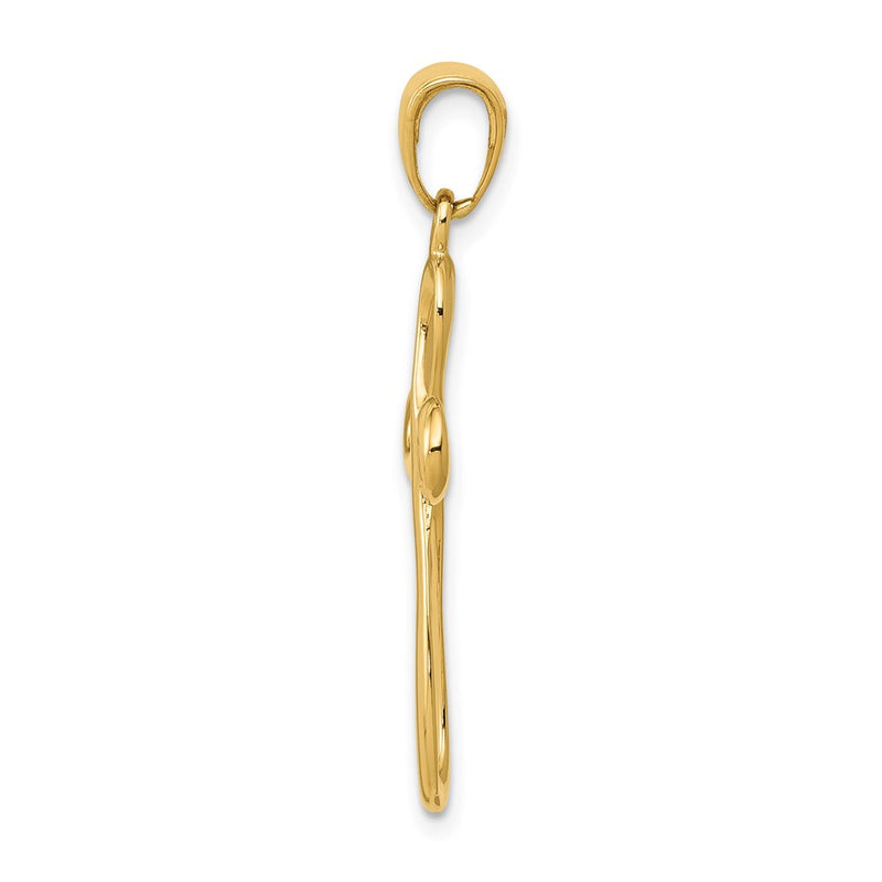14k Yellow Gold Polished Cross Pendant