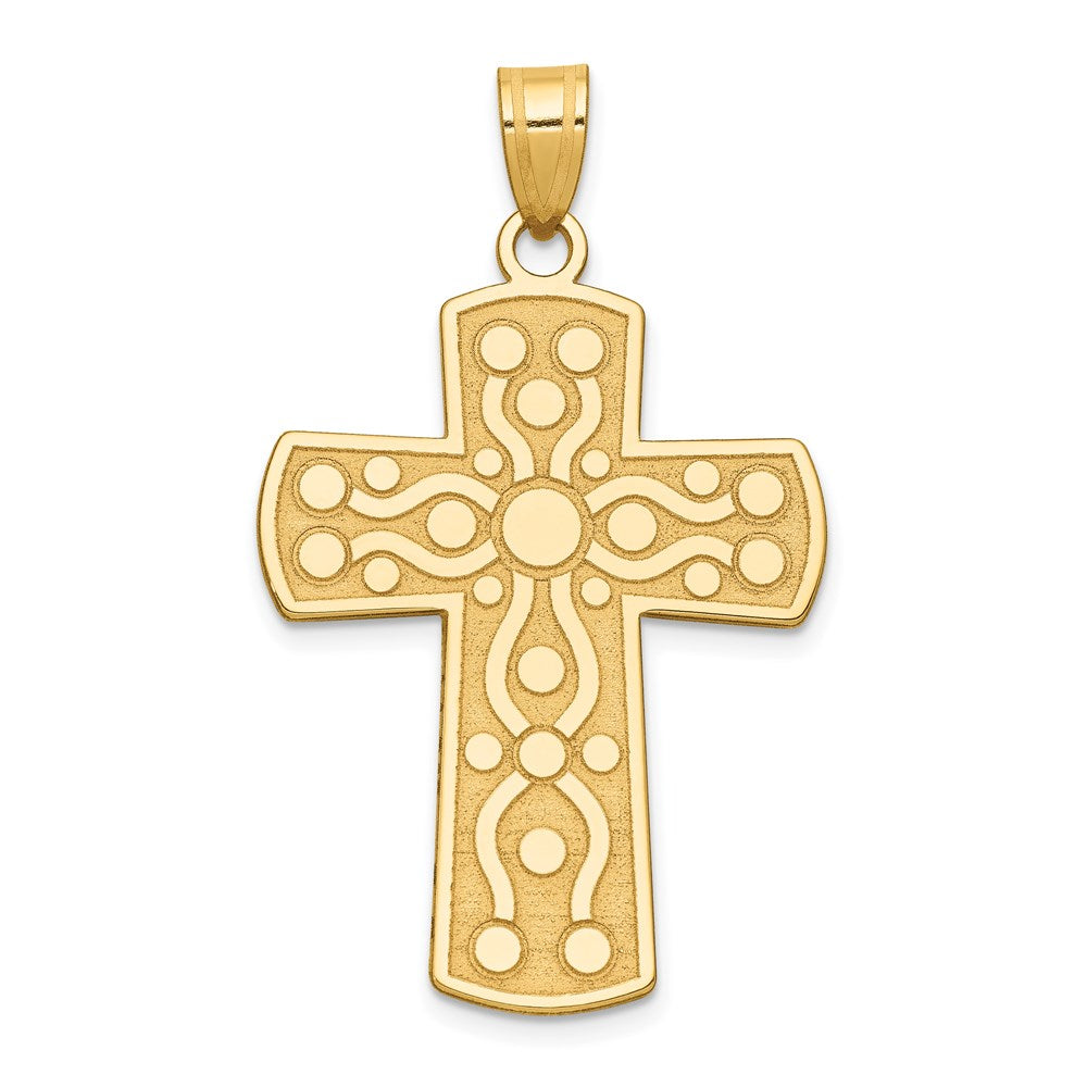 14k Yellow Gold Cross Pendant w/Serenity Prayer on Back