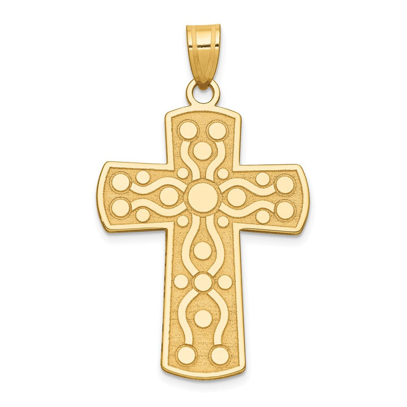 14k Yellow Gold Cross Pendant w/Serenity Prayer on Back