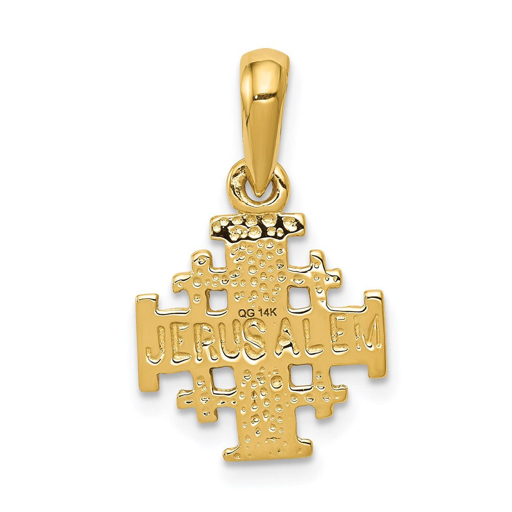 14k Yellow Gold Jerusalem Cross Charm