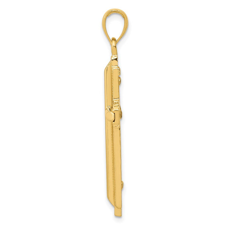 14k Yellow Gold Polished Cross Pendant