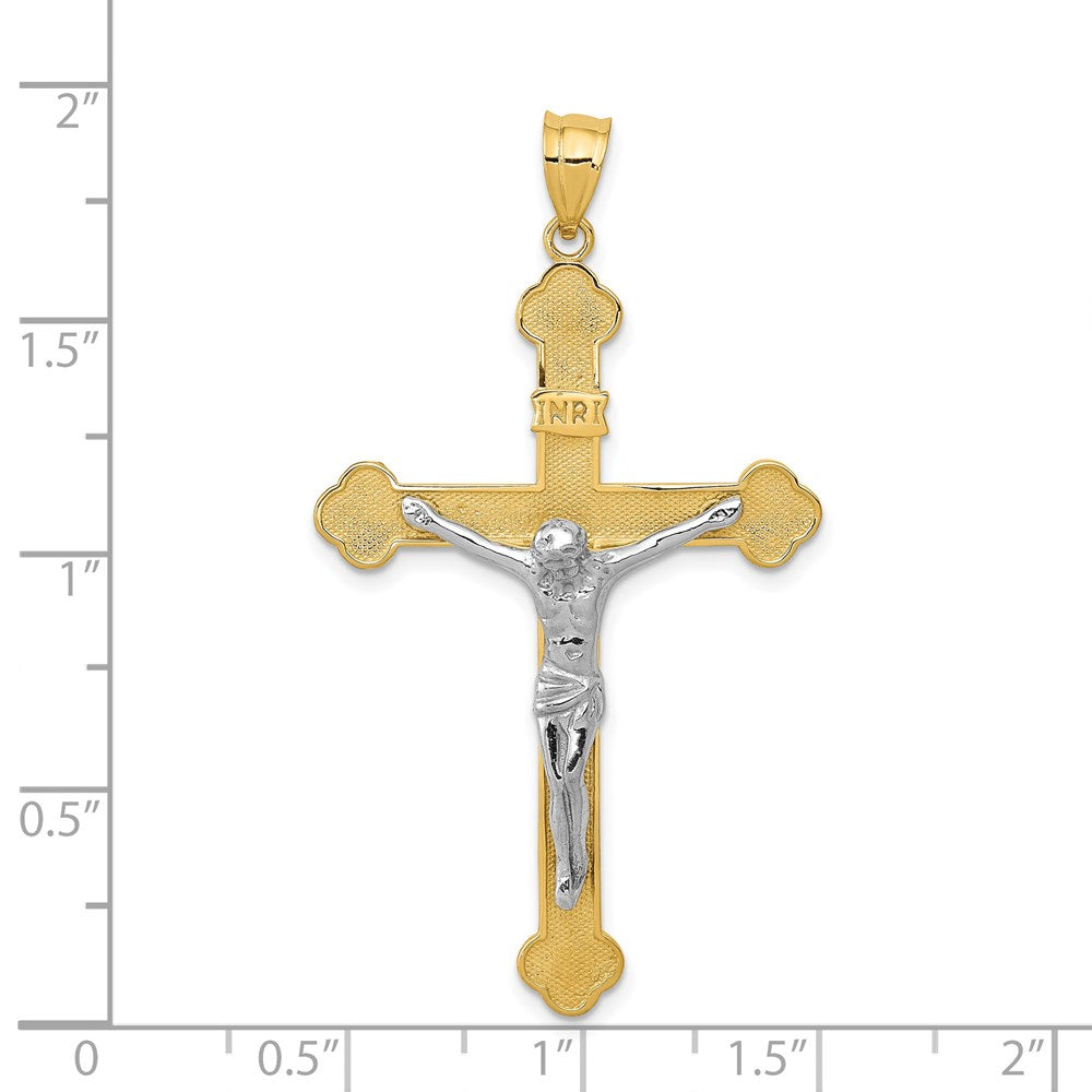 14k Two-tone Gold INRI Crucifix Pendant