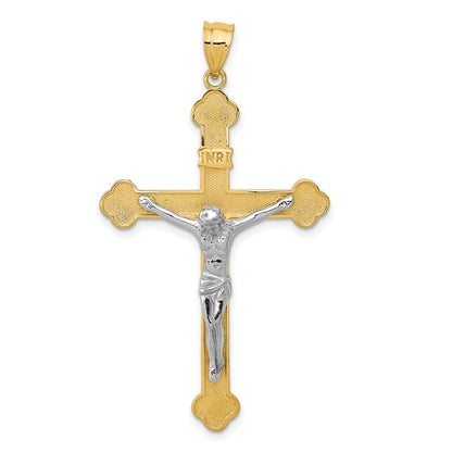 14k Two-tone Gold INRI Crucifix Pendant