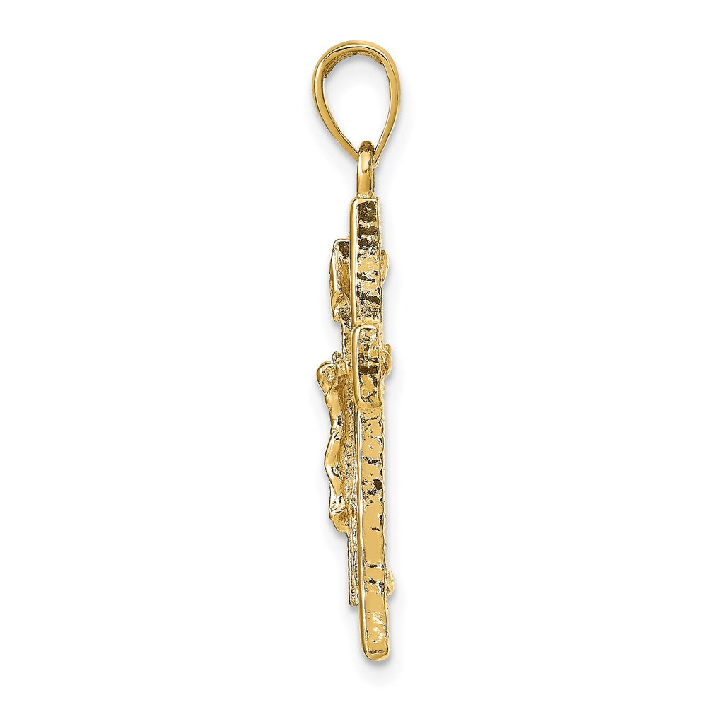 14k Yellow Gold Polished Crucifix Pendant